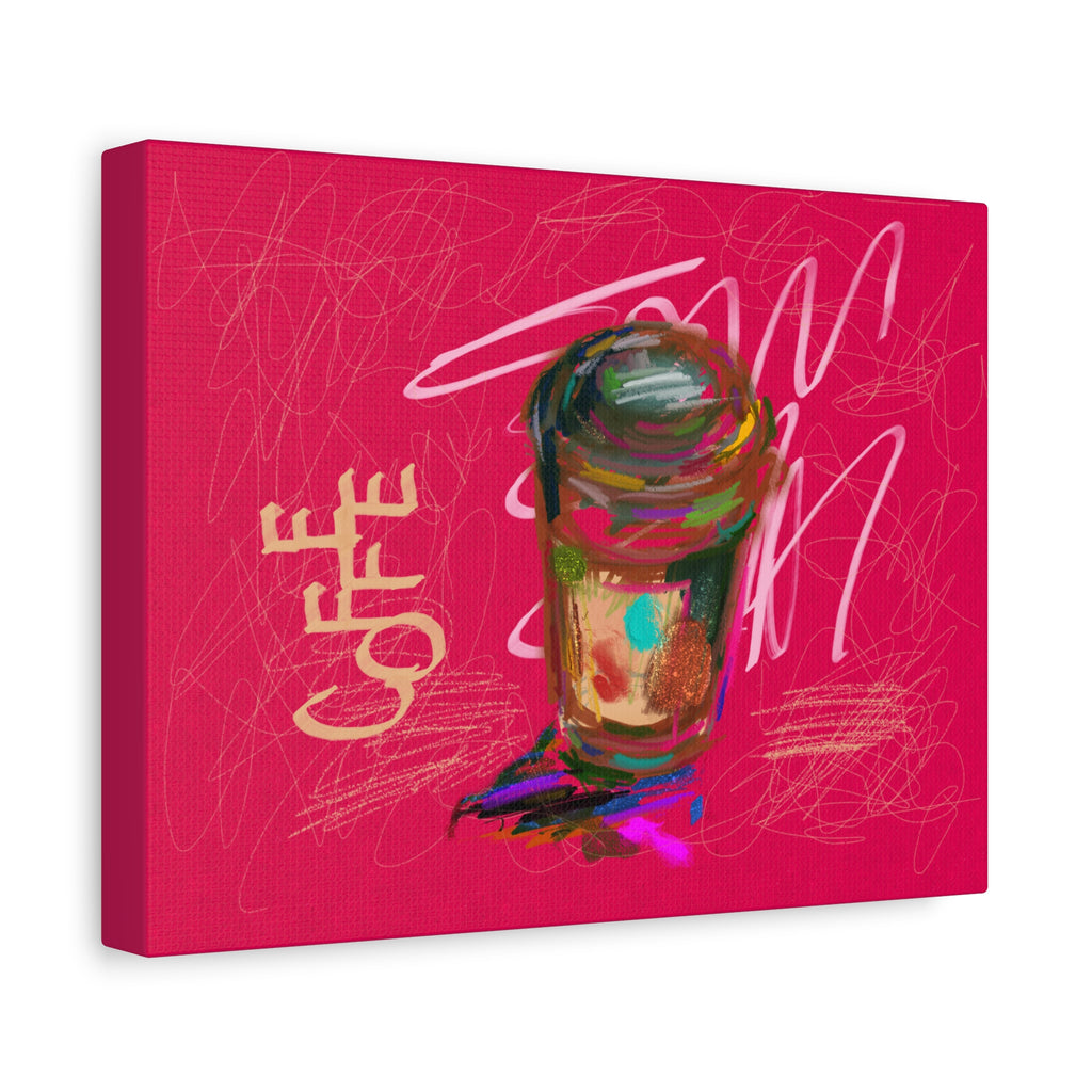 Canvas Wall Art Print - Colorful Coffee Cup Pop Art ("Coffee")