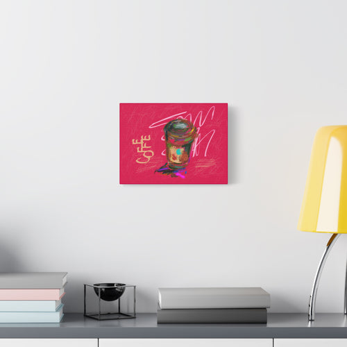 Canvas Wall Art Print - Colorful Coffee Cup Pop Art ("Coffee")