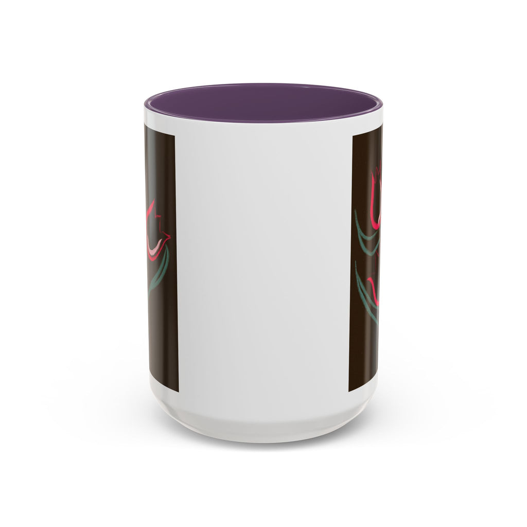 Tulip Floral Accent Coffee Mug — Pink Tulips on Dark Background (11/15 oz)