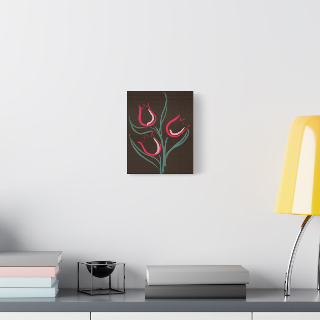 Tulip Print Canvas Art – Pink Floral Matte Stretched Print