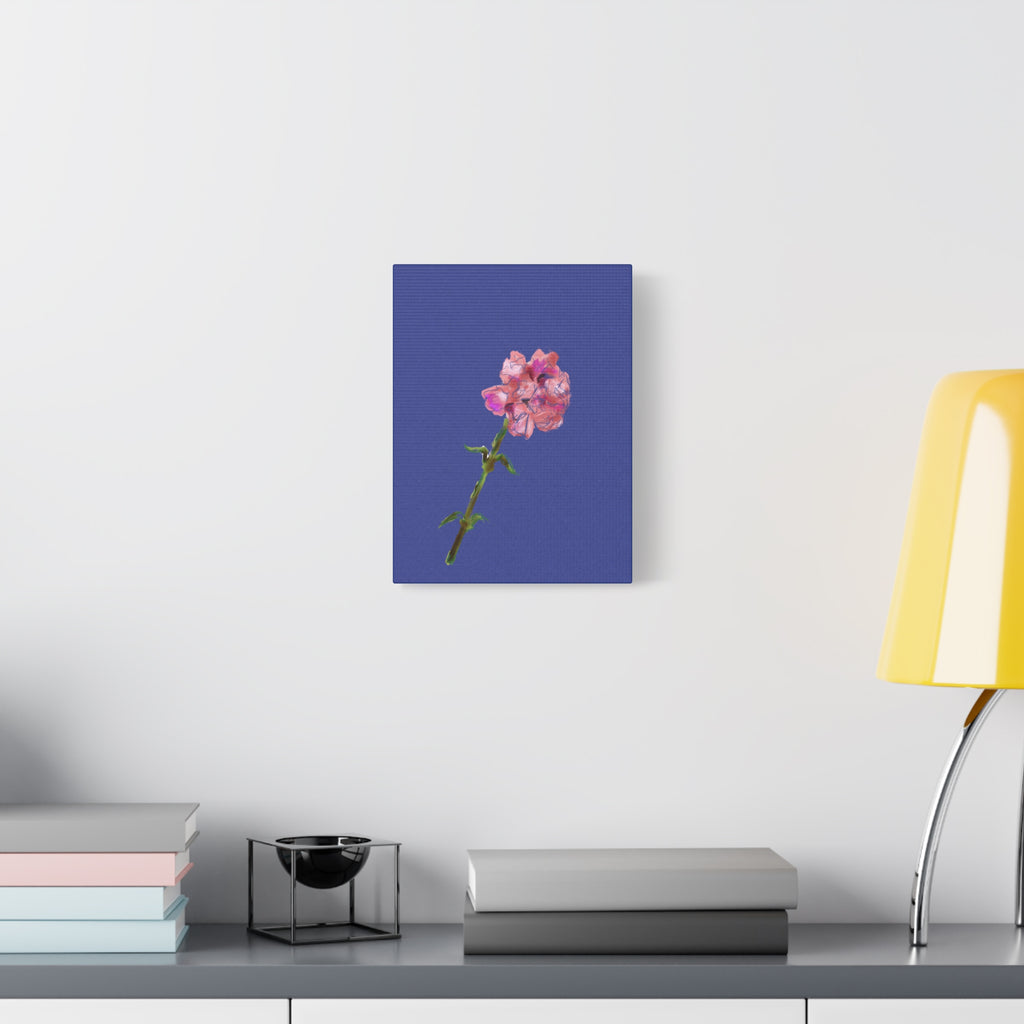 Pink Floral Stem Canvas Print Wall Art — Matte Stretched 1.25"
