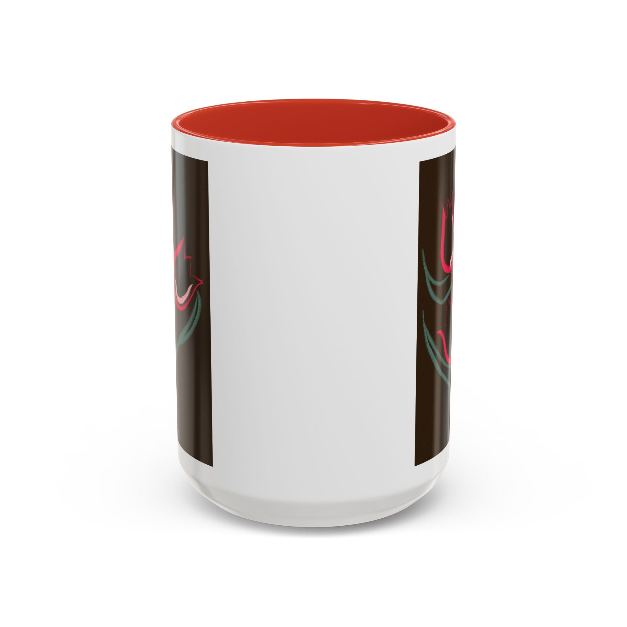 Tulip Floral Accent Coffee Mug — Pink Tulips on Dark Background (11/15 oz)