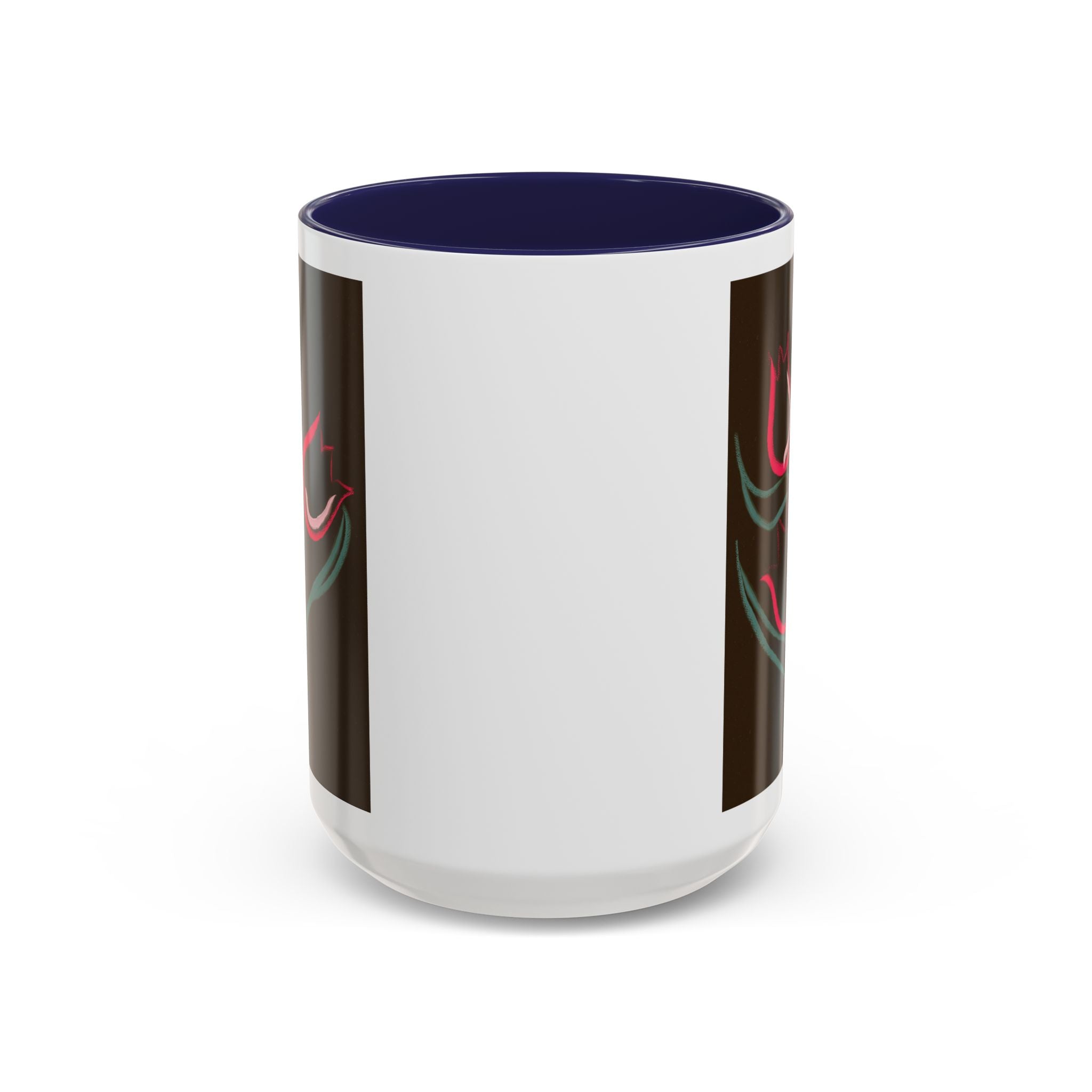 Tulip Floral Accent Coffee Mug — Pink Tulips on Dark Background (11/15 oz)