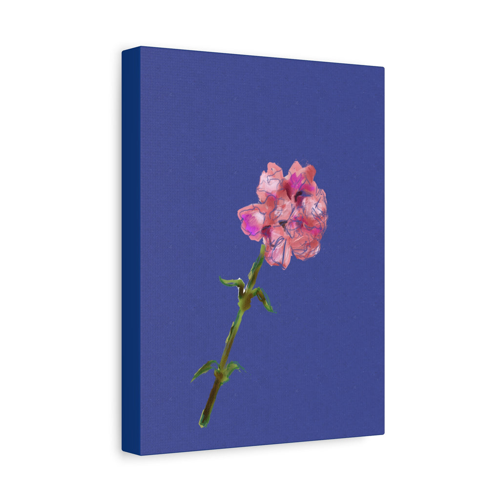 Pink Floral Stem Canvas Print Wall Art — Matte Stretched 1.25"