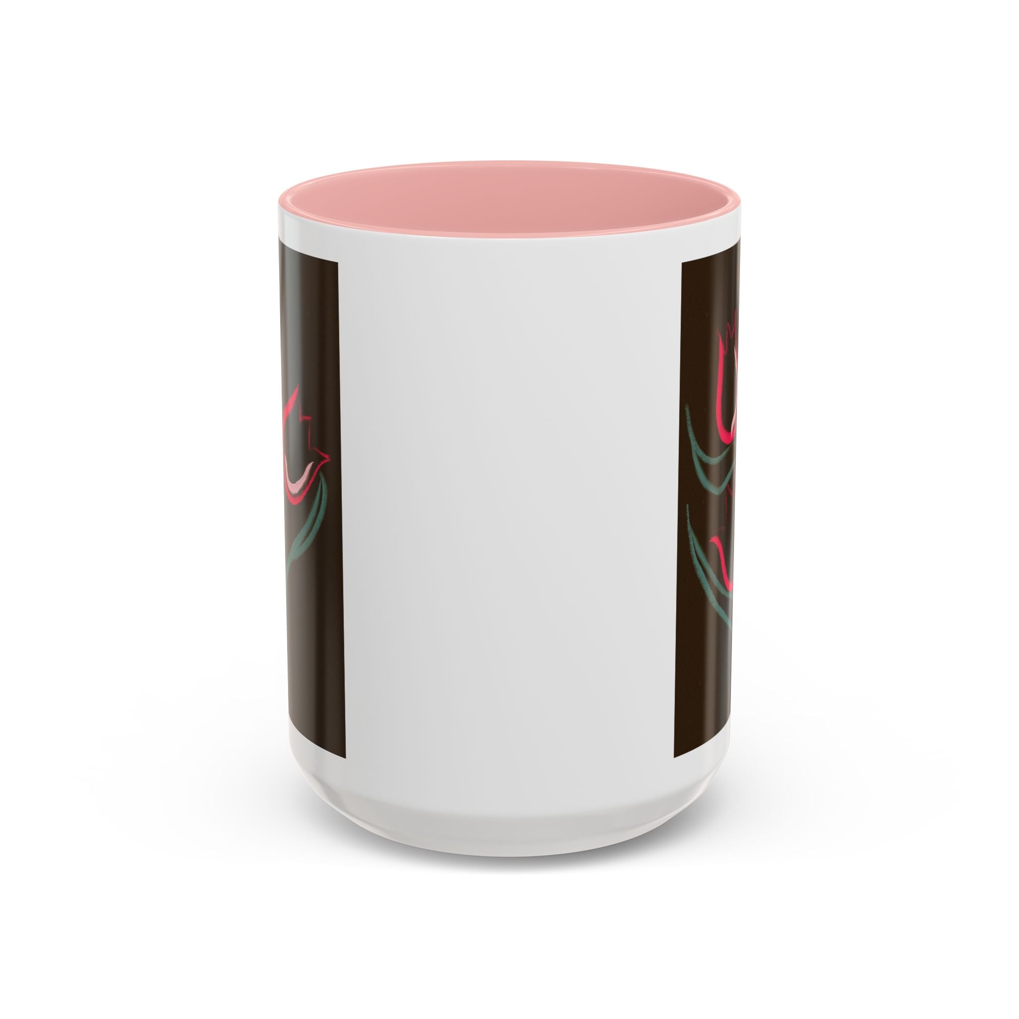 Tulip Floral Accent Coffee Mug — Pink Tulips on Dark Background (11/15 oz)