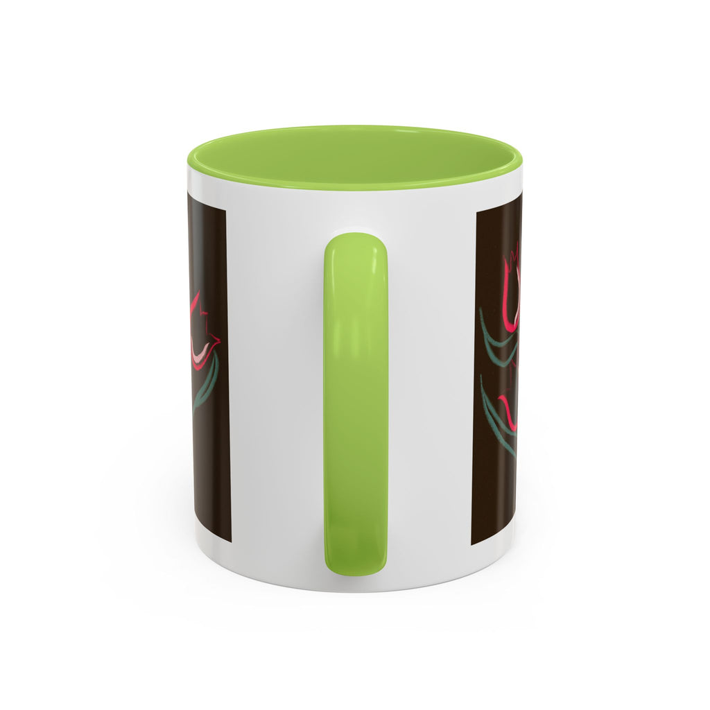 Tulip Floral Accent Coffee Mug — Pink Tulips on Dark Background (11/15 oz)