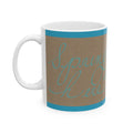 Inspirational Script Ceramic Mug – "Spring is Here" Teal Accent (11oz/15oz)