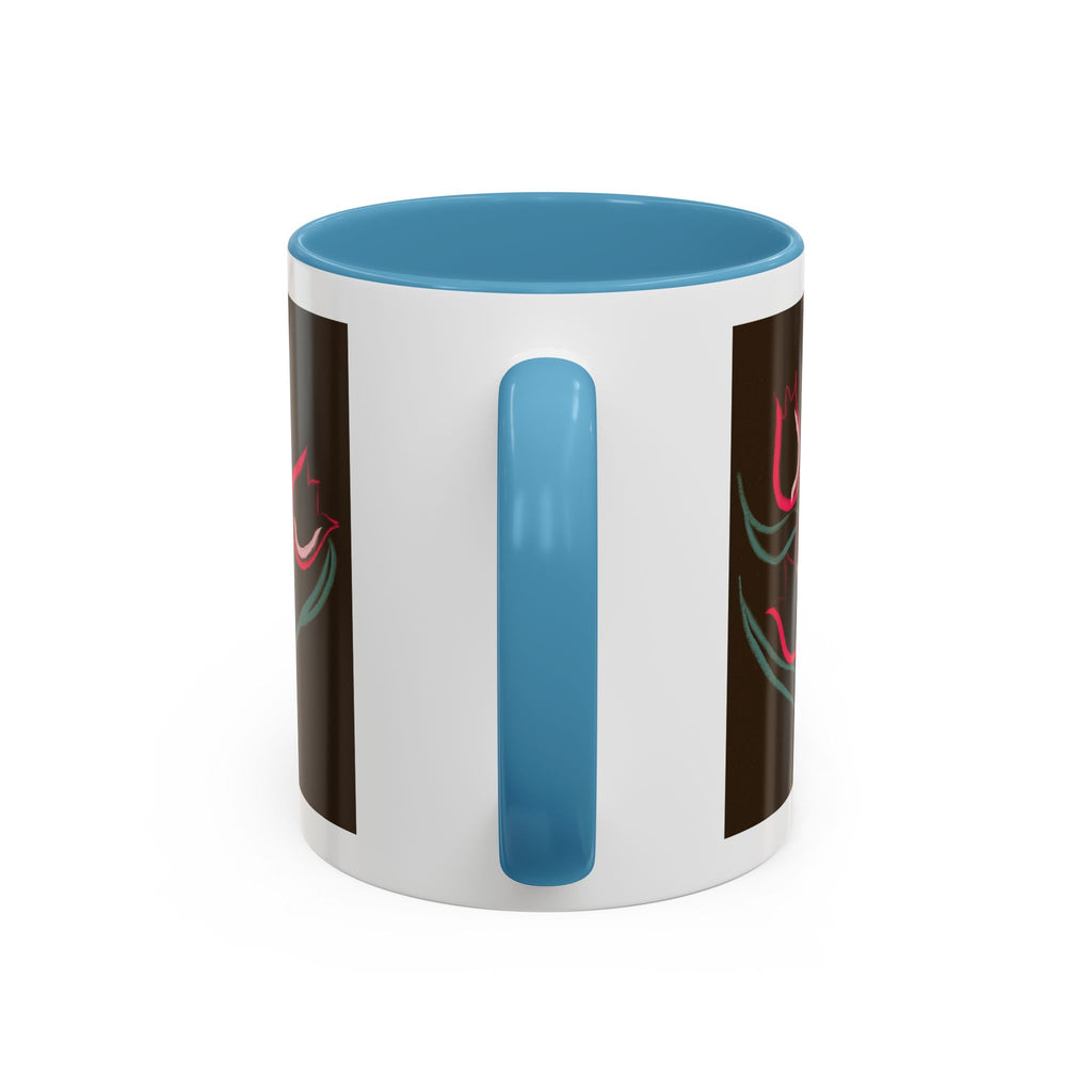 Tulip Floral Accent Coffee Mug — Pink Tulips on Dark Background (11/15 oz)