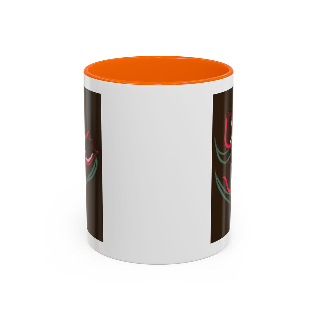 Tulip Floral Accent Coffee Mug — Pink Tulips on Dark Background (11/15 oz)
