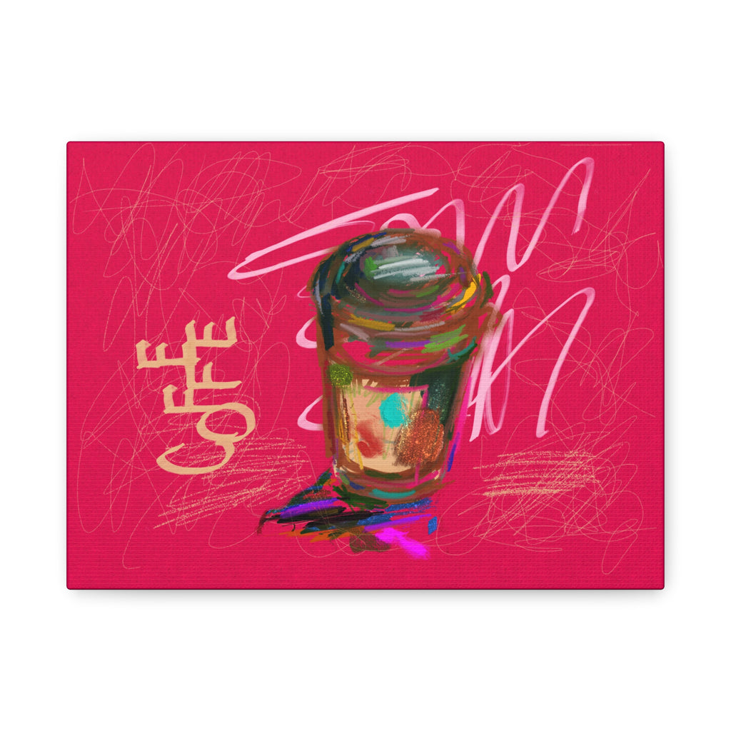 Canvas Wall Art Print - Colorful Coffee Cup Pop Art ("Coffee")