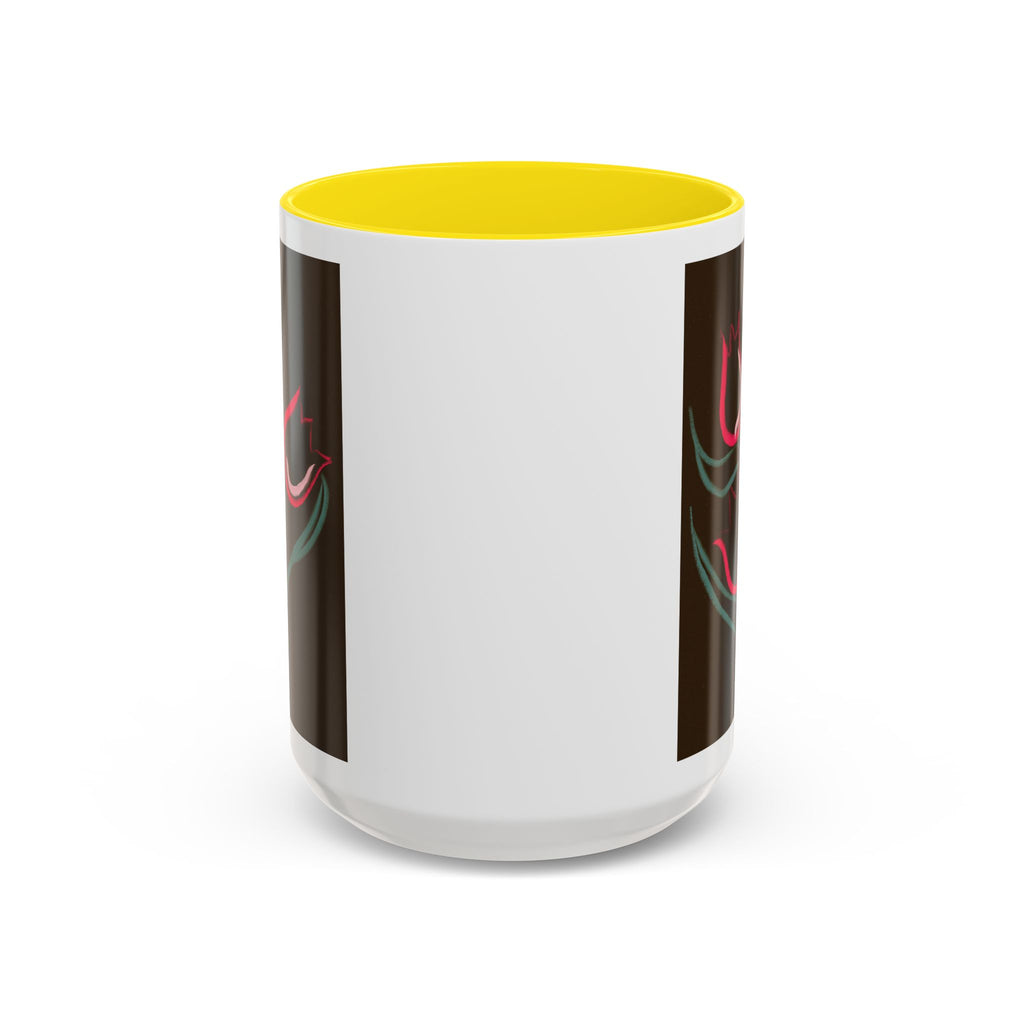 Tulip Floral Accent Coffee Mug — Pink Tulips on Dark Background (11/15 oz)