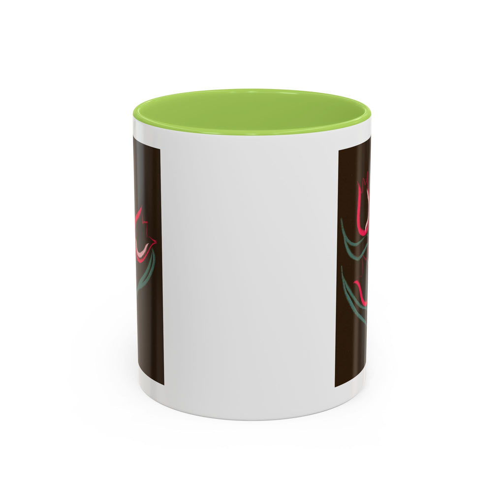 Tulip Floral Accent Coffee Mug — Pink Tulips on Dark Background (11/15 oz)
